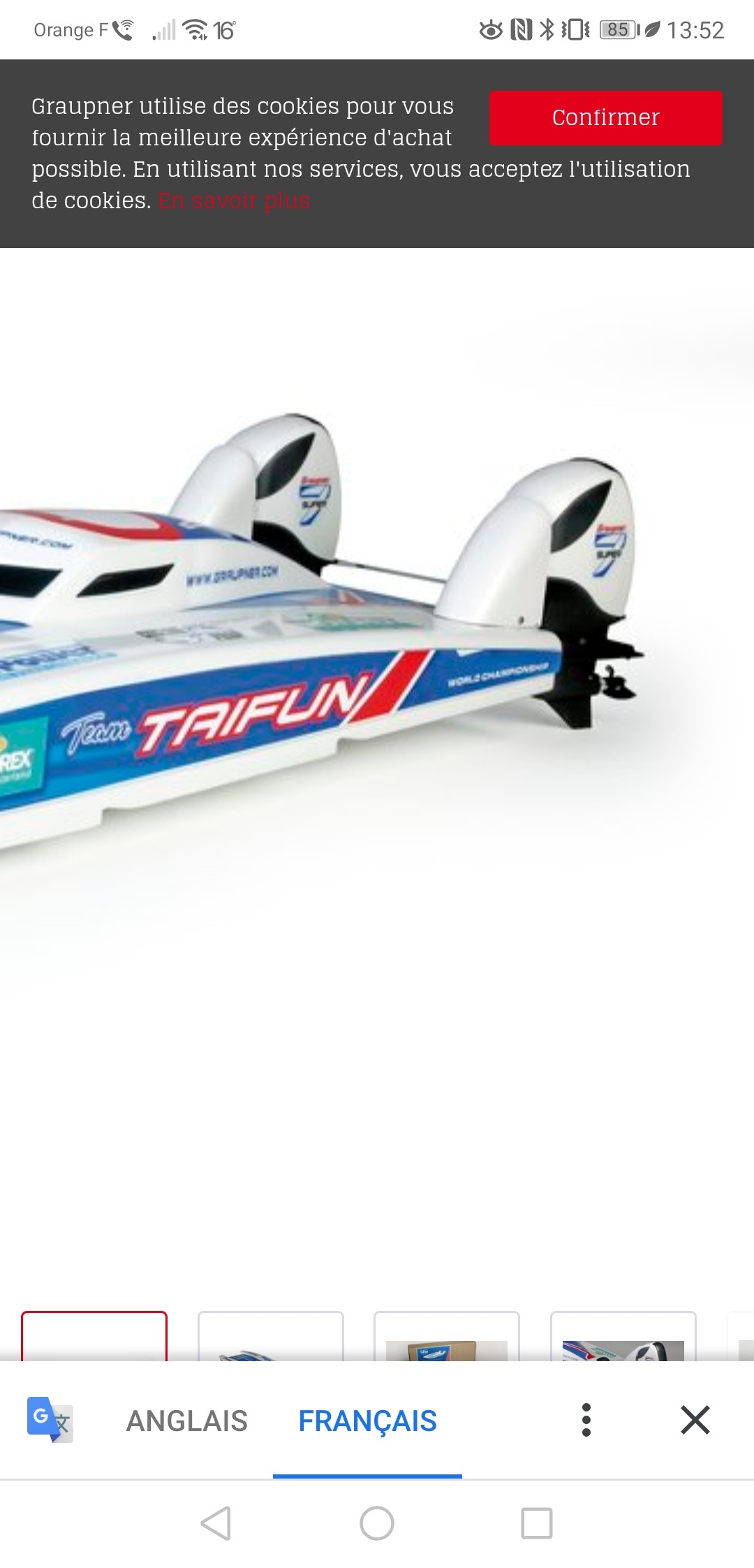 Bateau thermique radiocommandé AQUA JET GP THERMIQUE RTR
